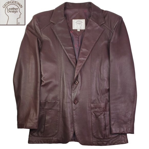 Georgetown Leather Design Remy Vintage Jacket Blazer Soft Supple Men's 46L - Picture 1 of 16
